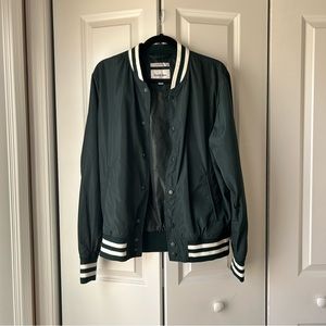 Green Bomber Jacket – Gender Neutral Varsity Style | Sized as Men's Medium